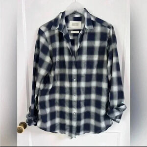 Grayson The Hero Button Up Shirt Blue Lightweight Plaid Long Sleeve Size L